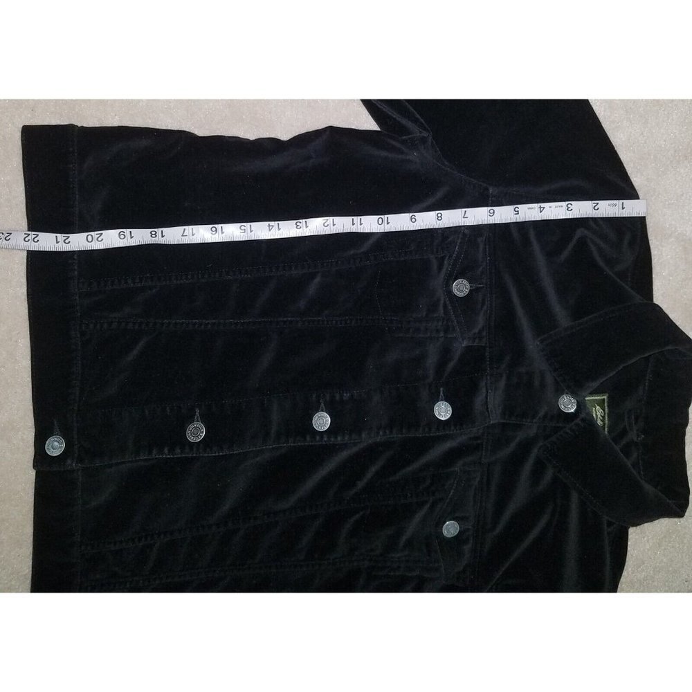 Eddie Bauer Solid Black Button Front Jacket Velve… - image 10